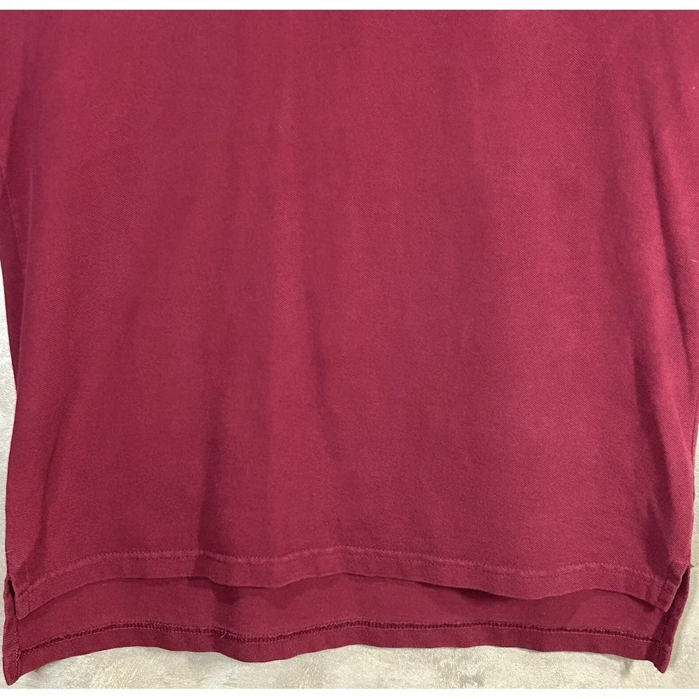 Nike Polo Shirt Large L Burgundy Made In USA 1970s‎ 1980s Vintage Single Stitch